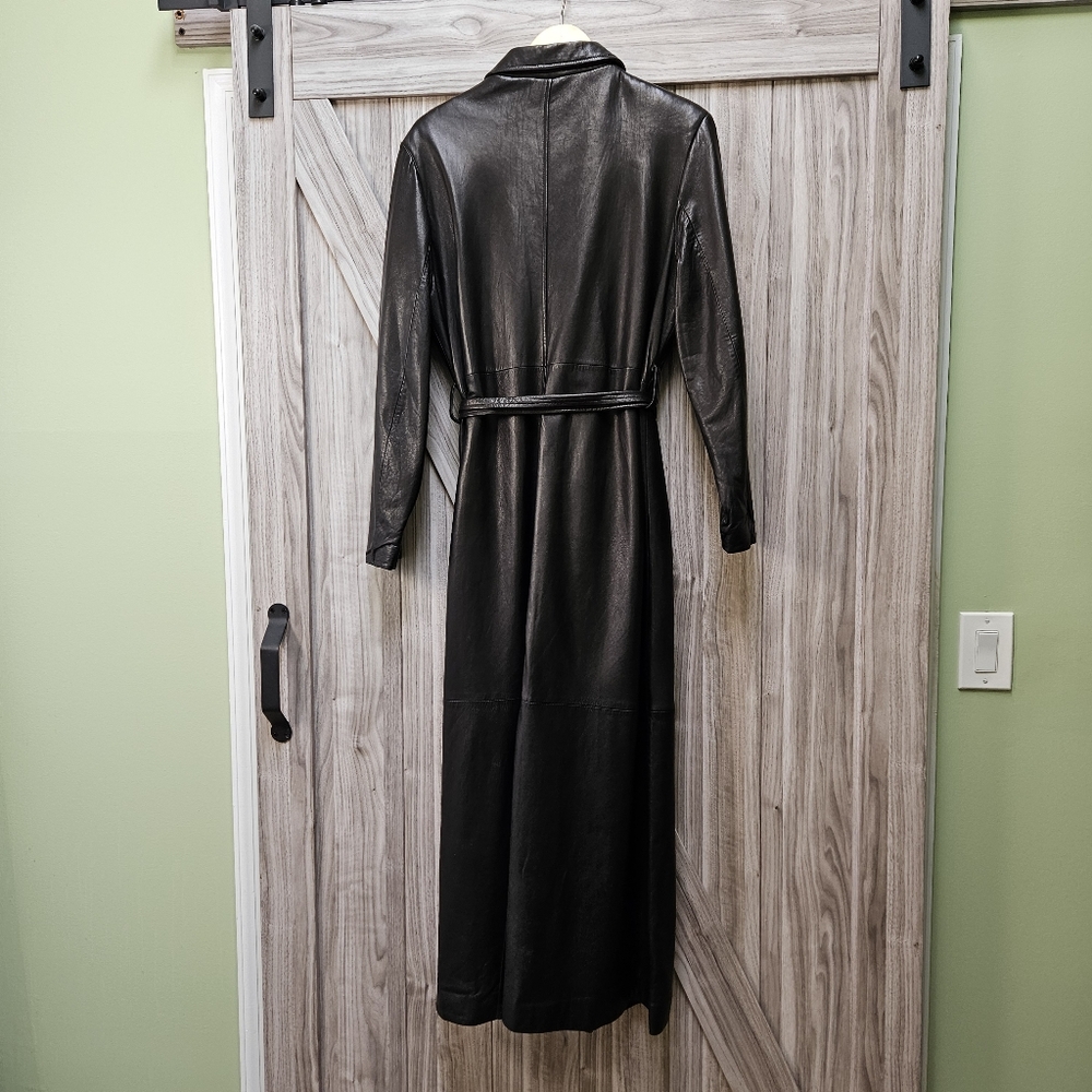 Andrew Marc Trench Leather Coat - Picture 10 of 16